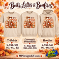 Boots, Lattes & Bonfires sand T-shirt, crewneck sweatshirt and hoodie