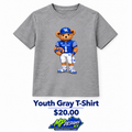 Youth gray T-shirt with Kentucky football bear design