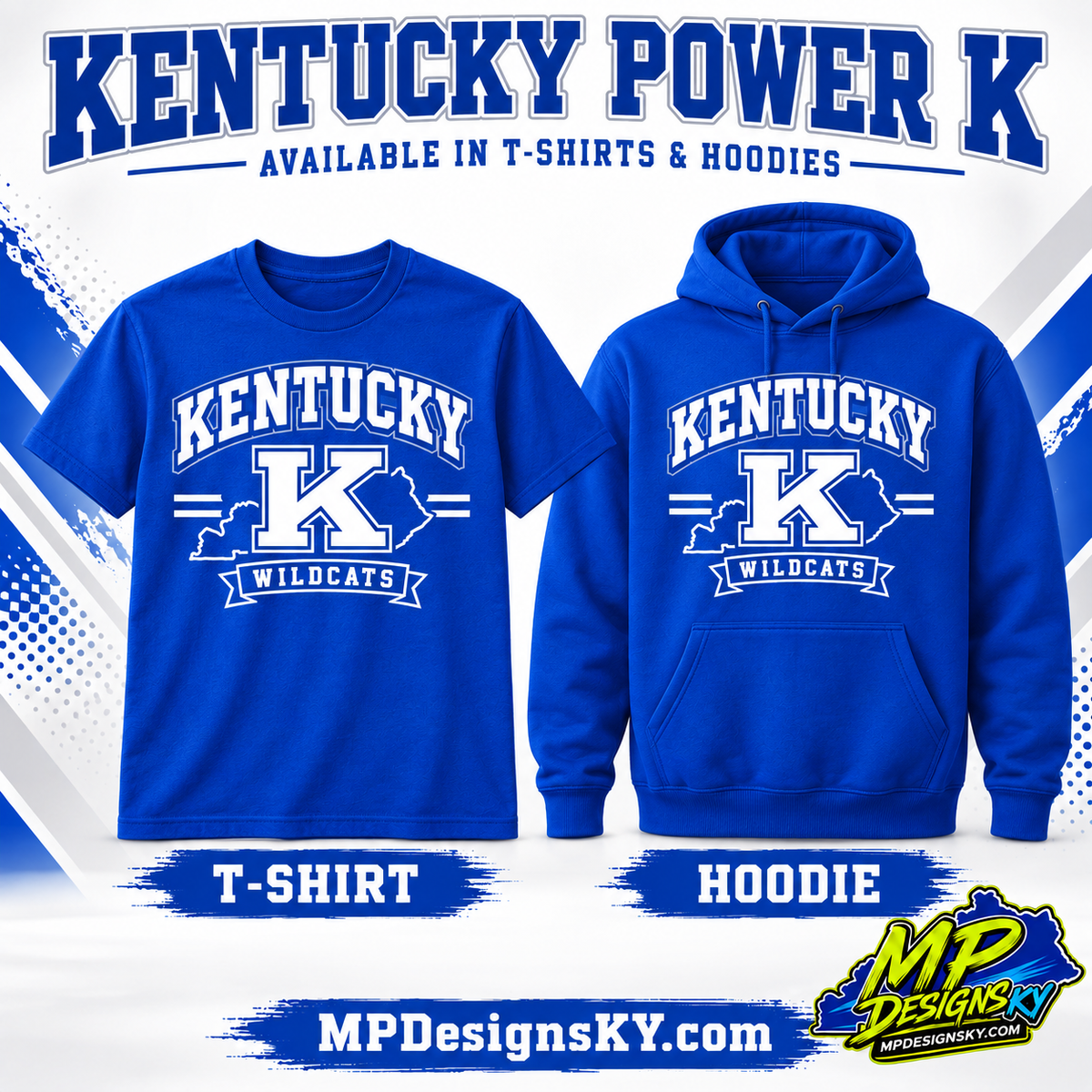 Kentucky Power K royal blue T-shirt and hoodie