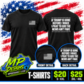 Black front and back American flag statement T-shirt, MP Designs KY